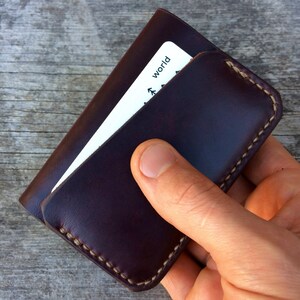 Front pocket wallet Card wallet Mens wallet Mens leather wallet Handsewn wallet Mens slim wallet Thin wallet Brown leather wallet Minimalist image 6