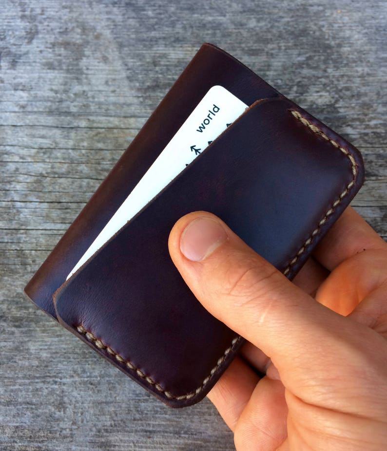 Front pocket wallet Card wallet Mens wallet Mens leather wallet Handsewn wallet Mens slim wallet Thin wallet Brown leather wallet Minimalist image 6