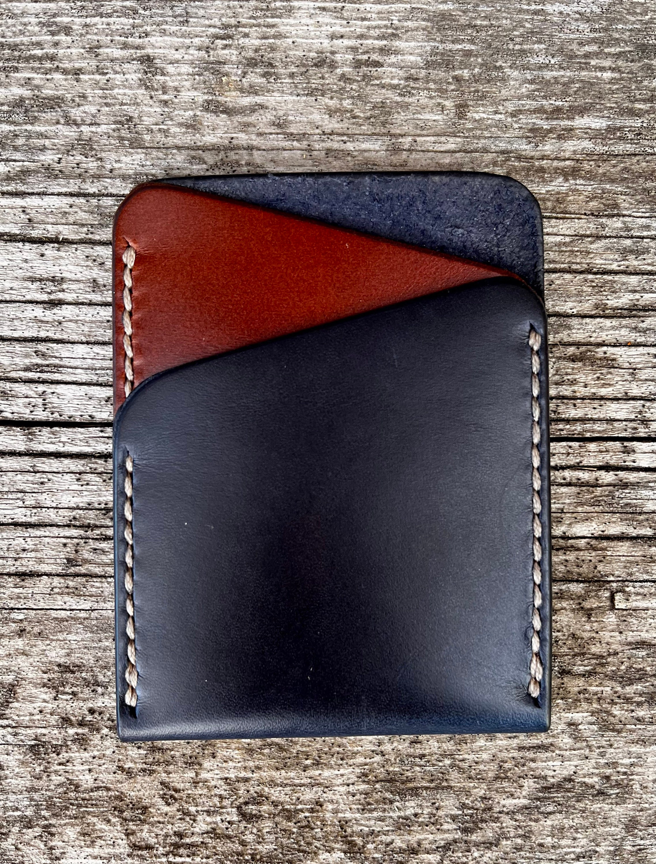 Slim Leather Wallet in Two Tone Mix and Match Colors - Etsy
