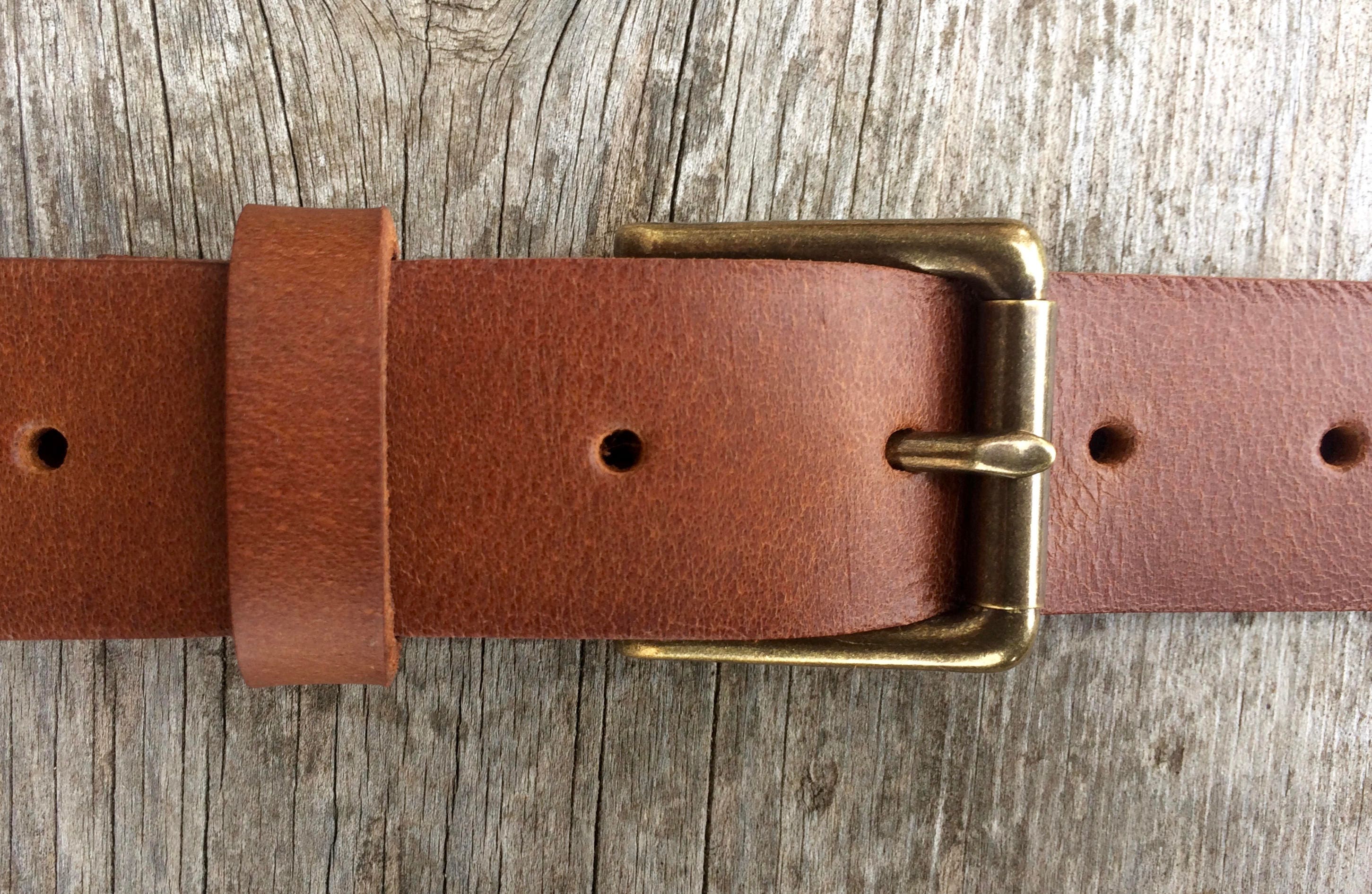 Light Brown Leather Work Belt Full Grain Leather Belt Solid Etsy