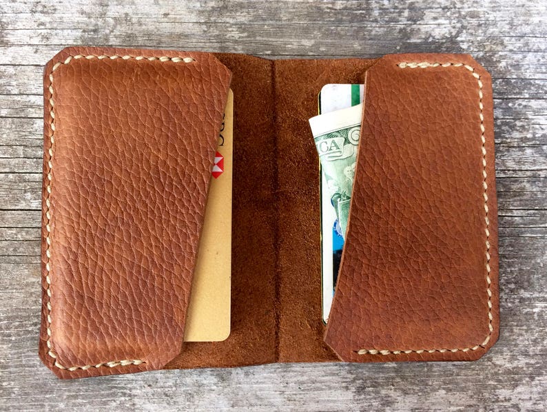 Front pocket wallet Leather wallet Made in the USA Full grain Etsy