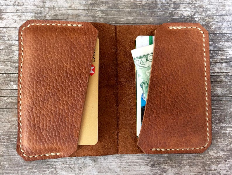 Front pocket wallet Leather wallet Made in the USA Full grain | Etsy