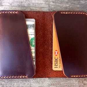 Front pocket wallet Card wallet Mens wallet Mens leather wallet Handsewn wallet Mens slim wallet Thin wallet Brown leather wallet Minimalist image 3