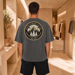 Vintage Explorer Club Mountain Adventure T-shirt, retro wandelshirt, Comfort Colors 1717