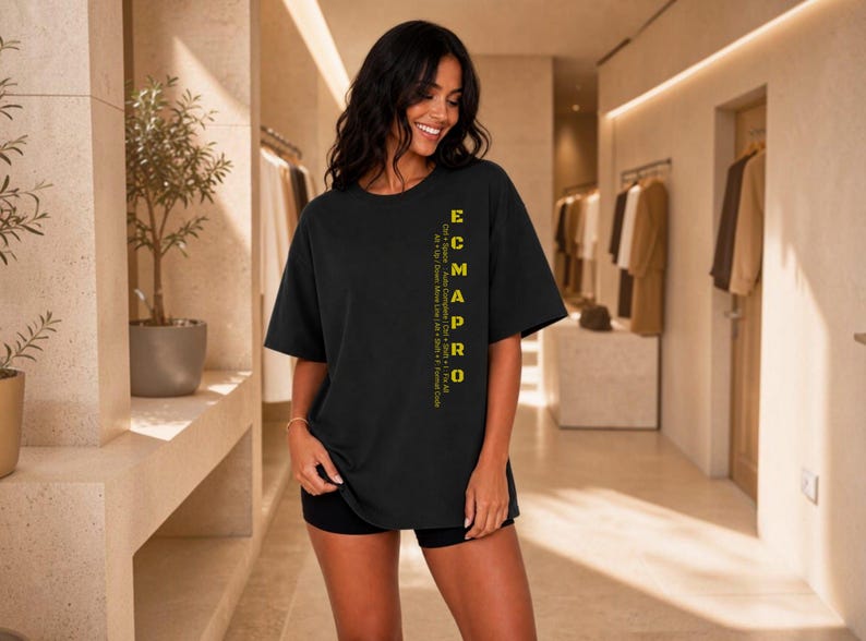 Ecmapro Coding Shirt, Minimalist Tech Typography, Software Developer Tee, Cyberpunk Programmer Streetwear image 2