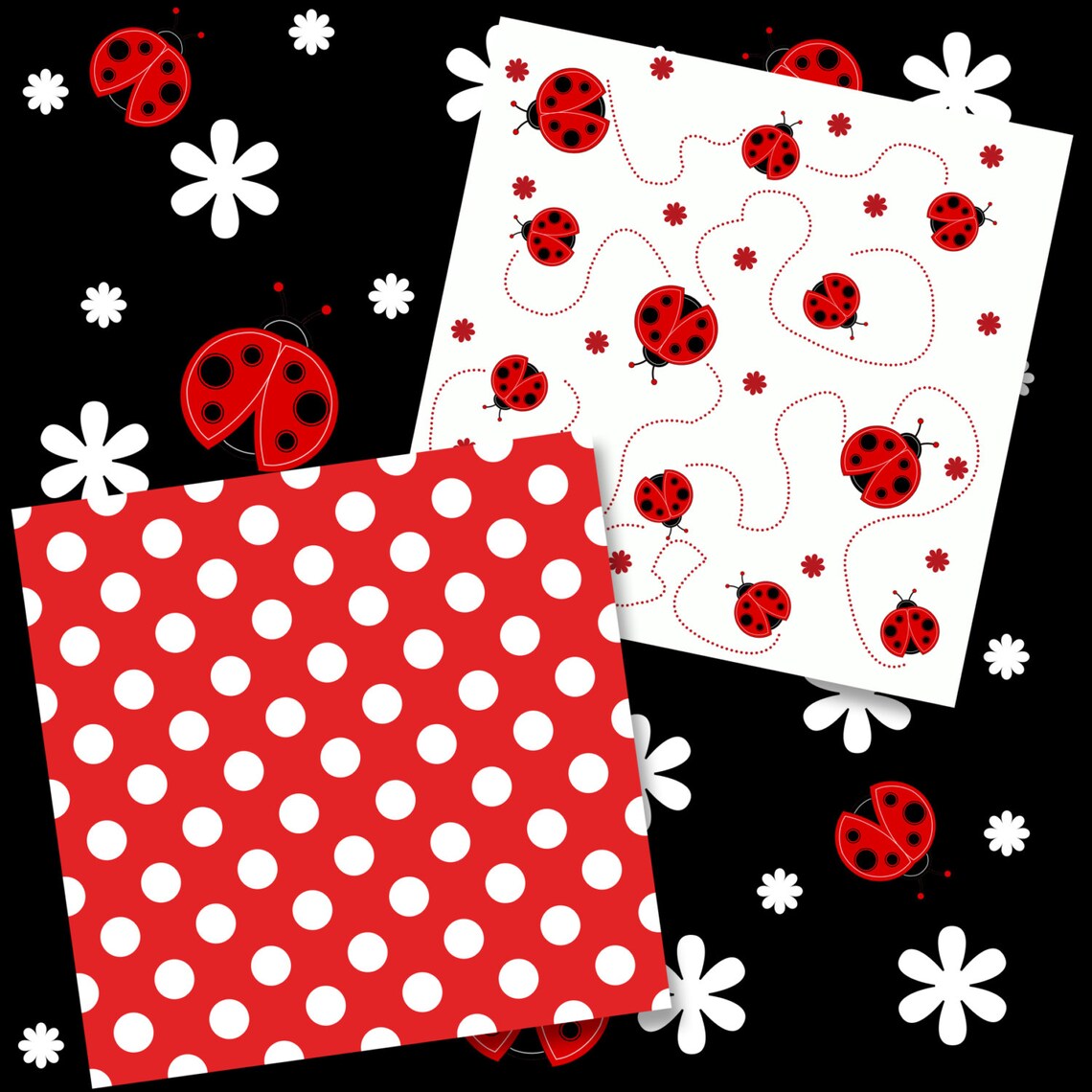 Craft Papers 12x12 Ladybug Papers Ladybug Printable Ladybug - Etsy