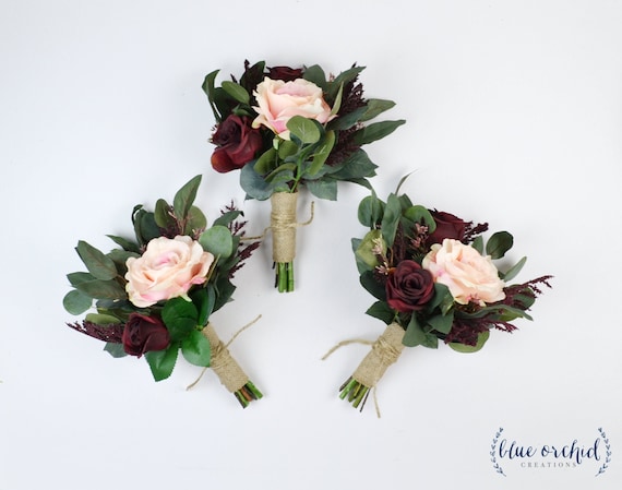 burgundy bridesmaid bouquet