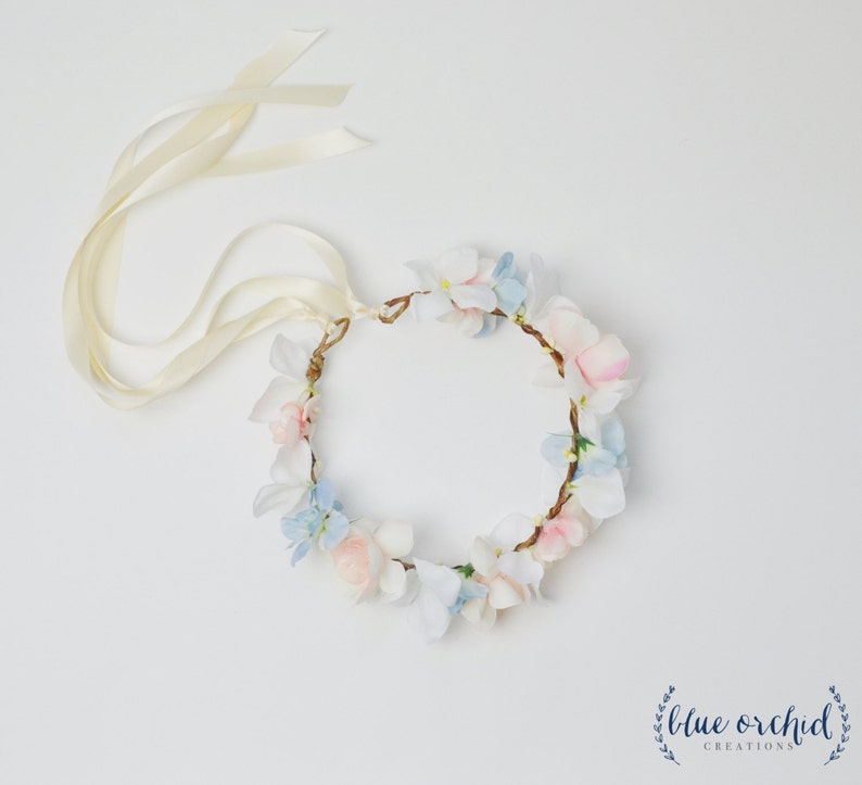 Flower Girl Crown Silk Flower Crown Flower Crown Wedding Etsy