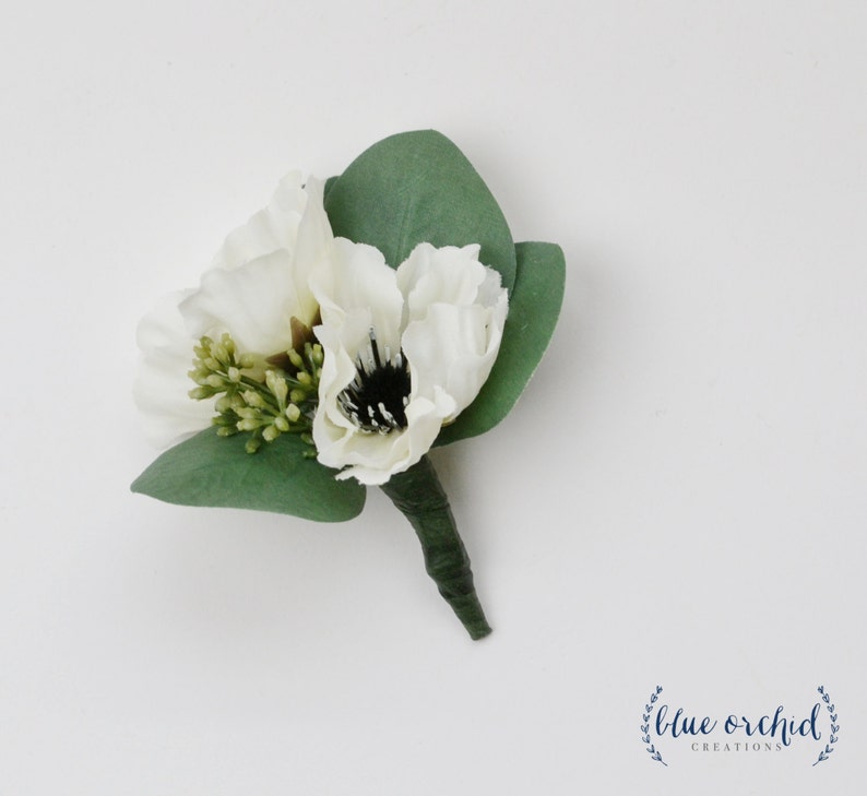 Silk Flowers Anemone Boutonniere Boutonniere Set Anemones Groom Boutonniere Wedding Flower Set Silk Boutonnieres Set of Boutonnieres