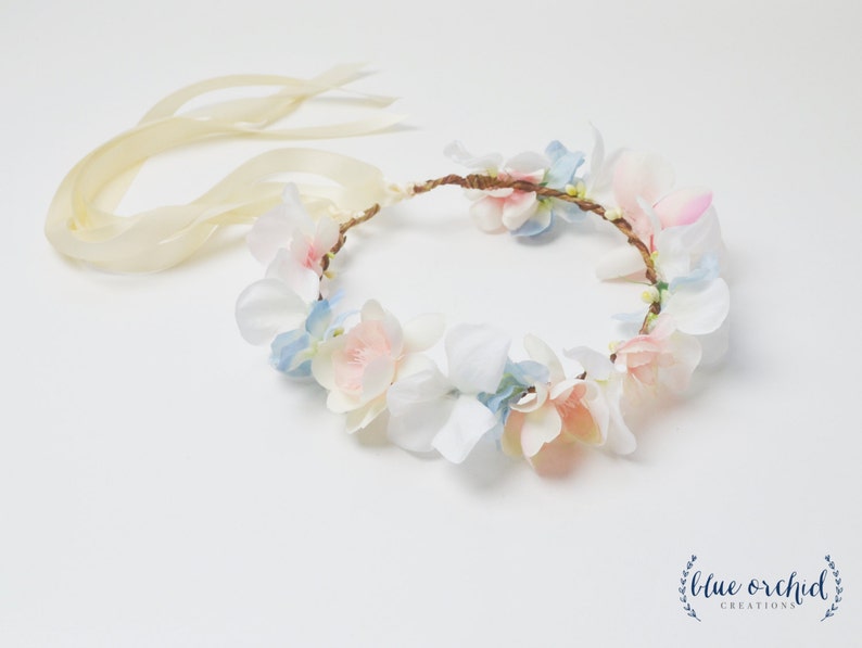 Flower Girl Crown Silk Flower Crown Flower Crown Wedding Etsy