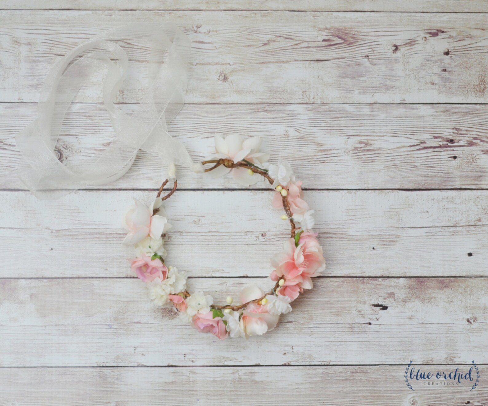 Flower Girl Crown Silk Flower Crown Wedding Hair Accessory Etsy