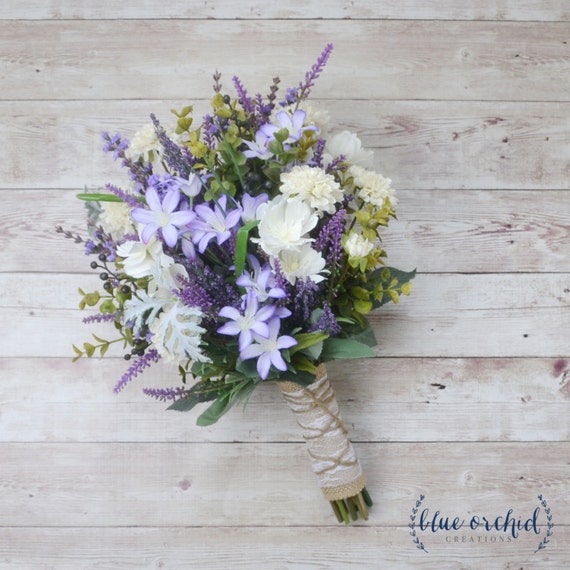 Bouquet De Fleurs Sauvages Bouquet De Lavande Violet Bouquet Bouquet Dautomne Boho Bouquet Bouquet Champêtre Fleurs En Soie Lavande