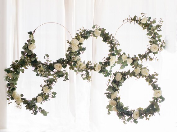 floral hoop wedding backdrop