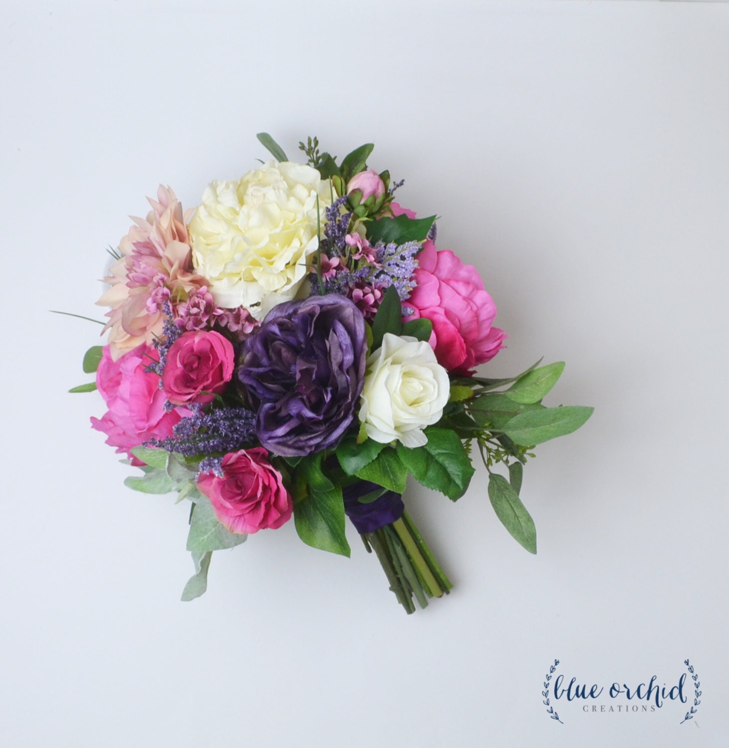 Silk Bouquet Wedding Bouquet Purple Bouquet Peony Bouquet Etsy