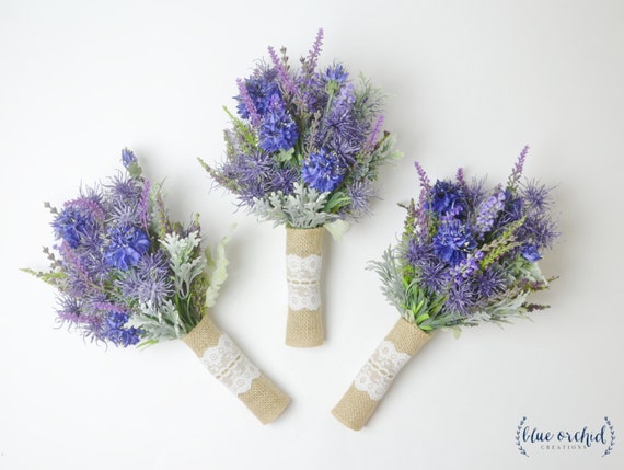 Artificial Wildflowers Cornflower Purple 3 Stems £11.99 Top Quality