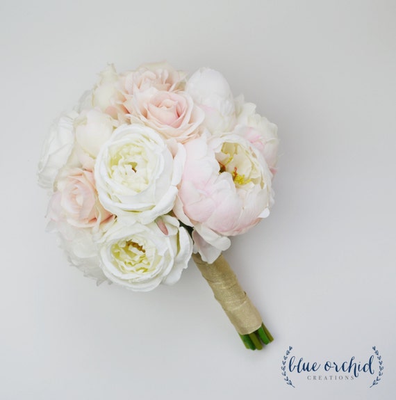 Wedding Bouquet Silk Wedding Bouquet Peony Bouquet Blush Etsy