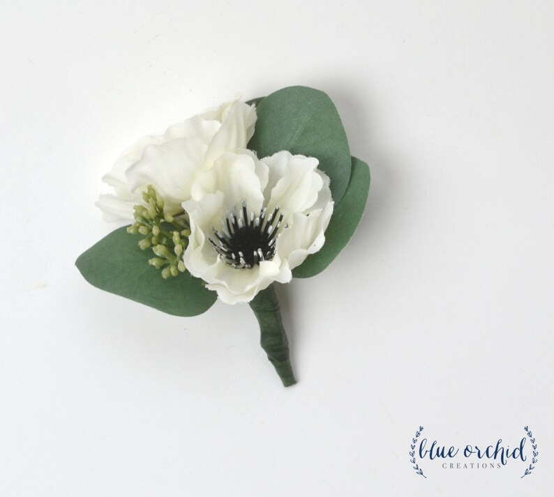 Silk Flowers Anemone Boutonniere Boutonniere Set Anemones Groom Boutonniere Wedding Flower Set Silk Boutonnieres Set of Boutonnieres