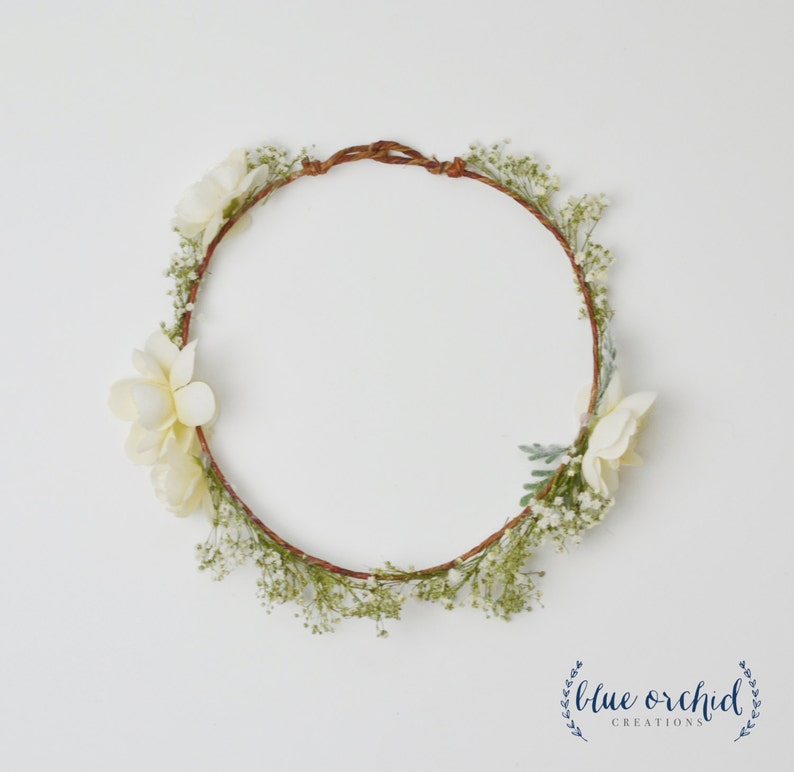 Baby/'s Breath Crown Flower Crown Boho Flower Crown White Flower Crown Dried Flowers Dried Baby/'s Breath Baby/'s Breath Flower Crown
