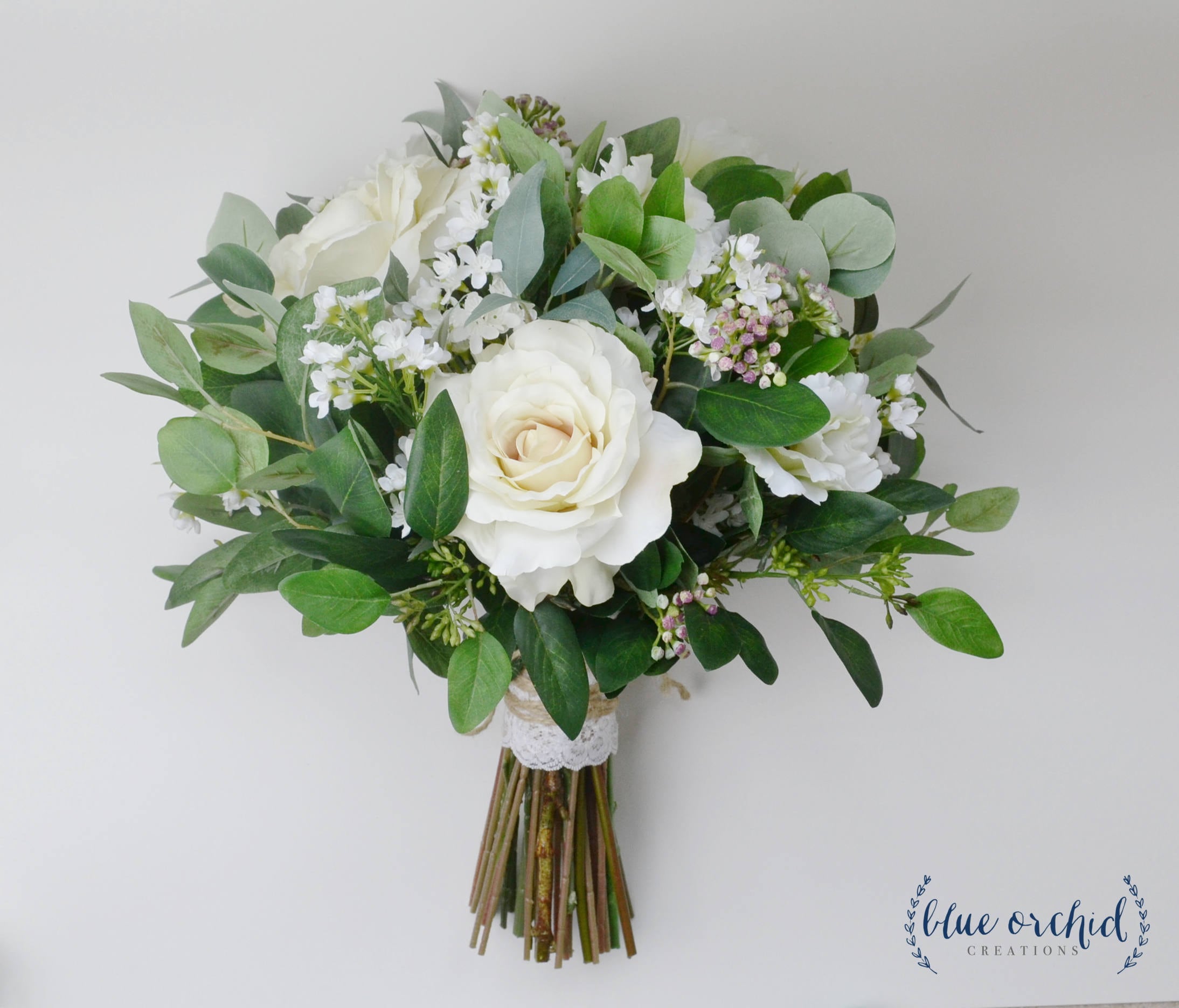 Wedding flowers wedding bouquet eucalyptus bouquet silk | Etsy