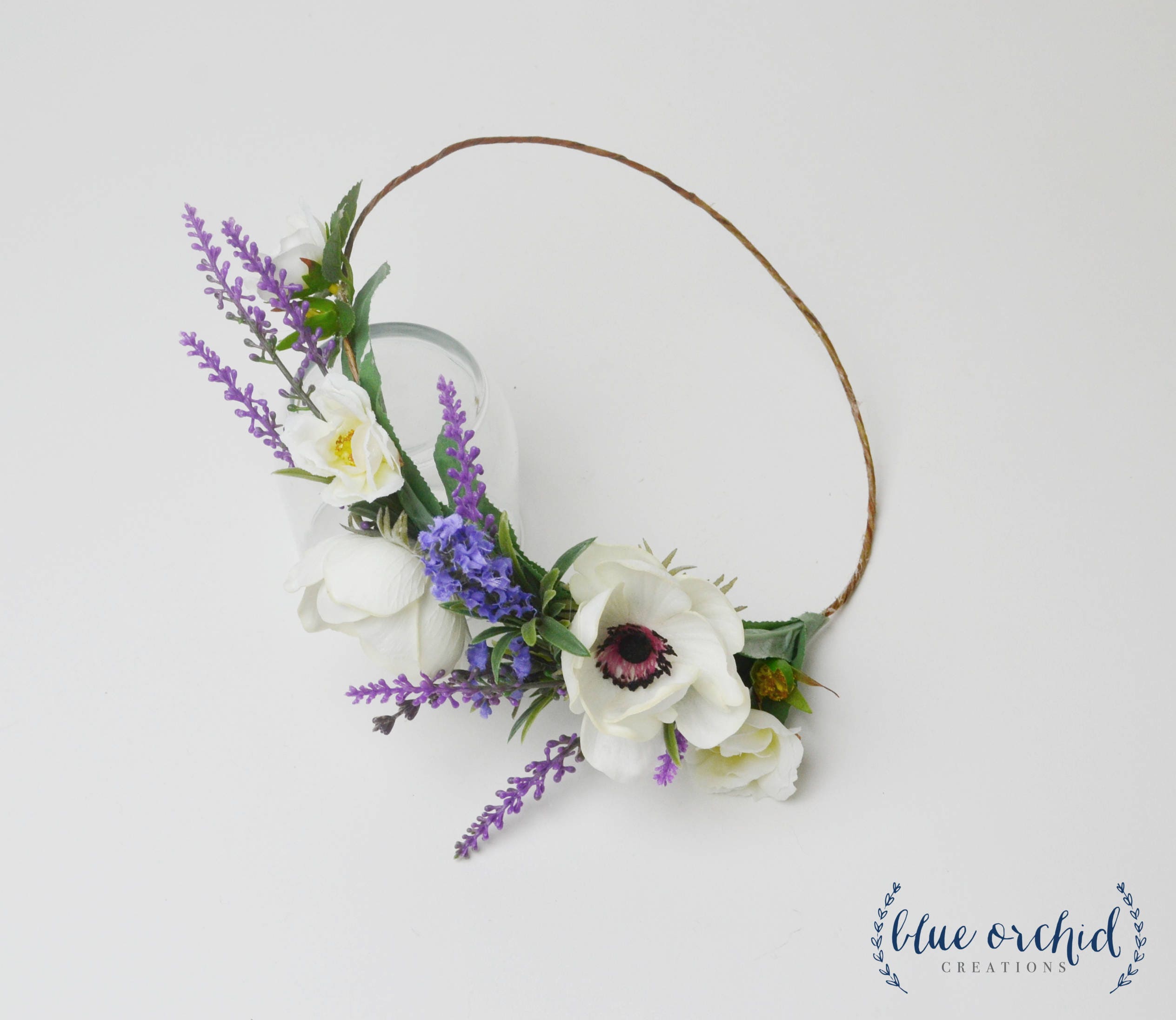 Flower Crown Silk Flower Crown Faux Flower Crown Lavender Etsy