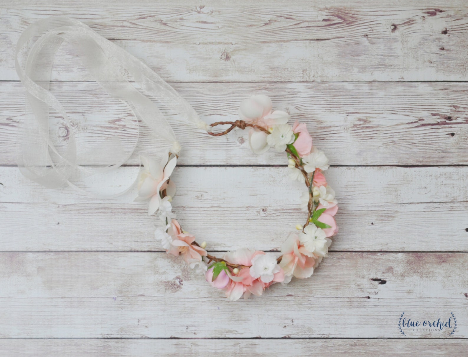 Flower Girl Crown Silk Flower Crown Wedding Hair Accessory Etsy