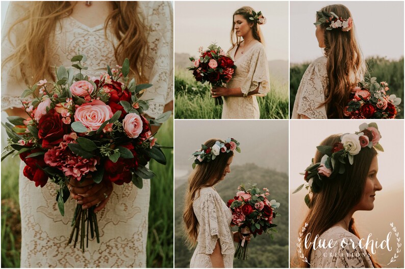 Wedding Bouquet Wedding Flowers Boho Bouquet Bridal Etsy