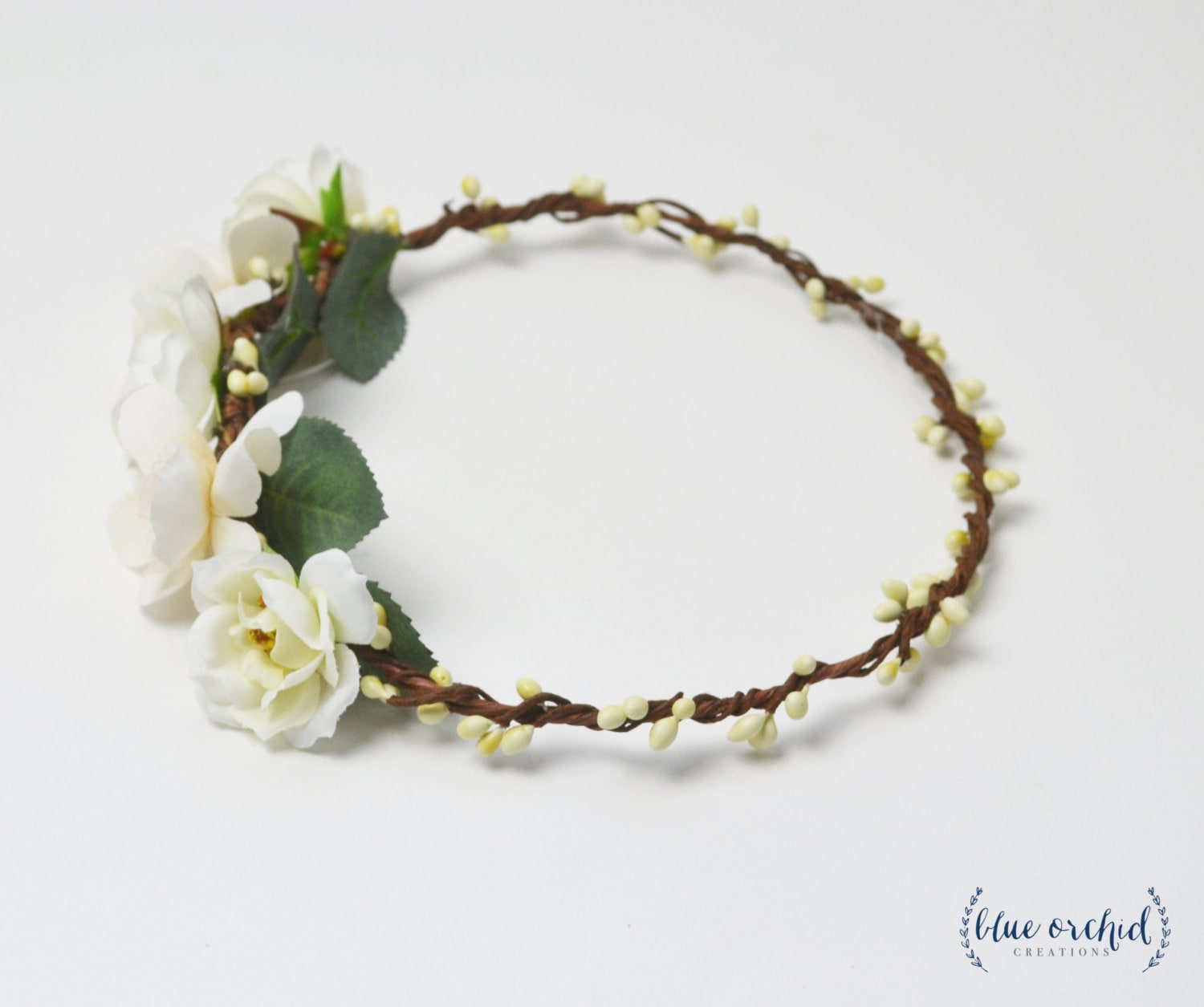 Silk Flower Crown White Flower Crown Flower Crown Boho Etsy