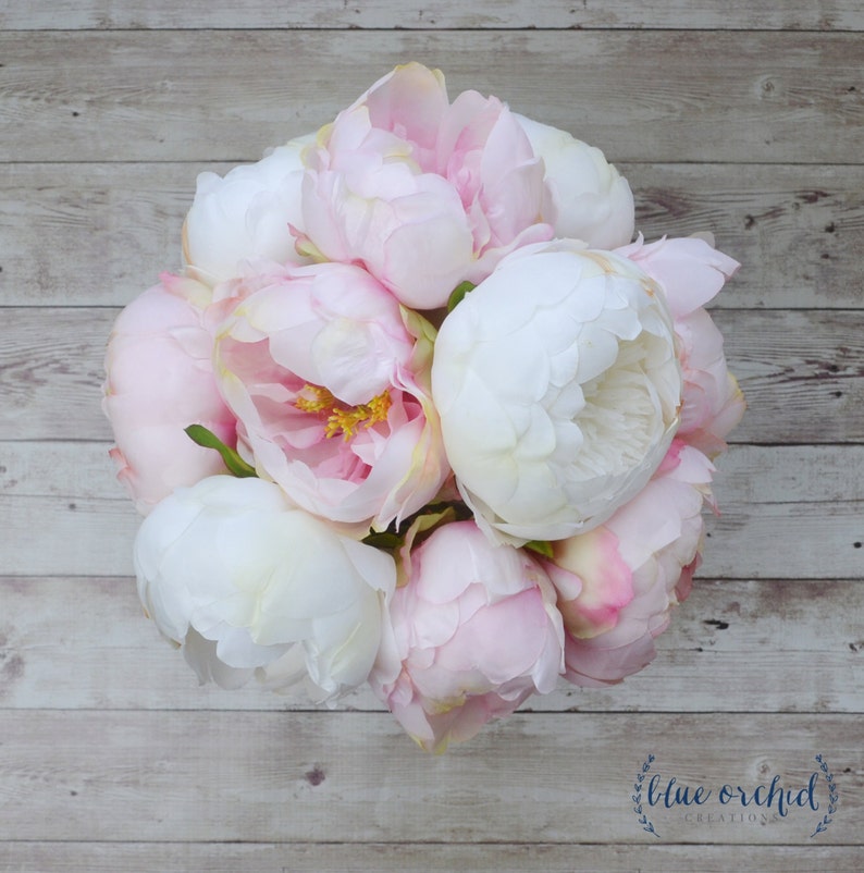 Peony Bouquet Silk Peony Bouquet Wedding Bouquet Silk Etsy