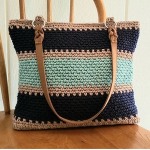 Crochet Bag PATTERN Boardwalk Shoulder Bag DIY Crochet Bag Striped ...