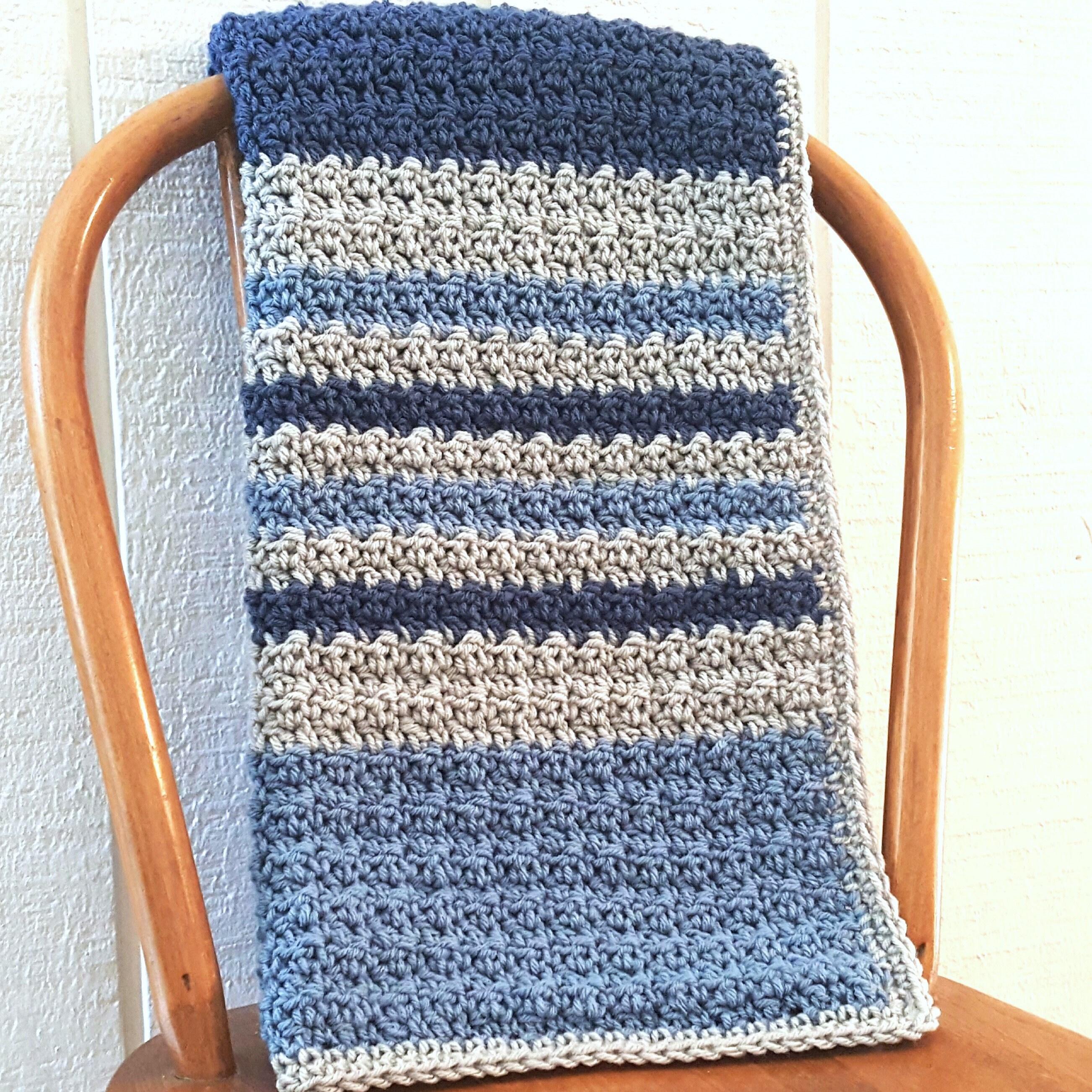 Striped Dot Baby Blanket Crochet Kit