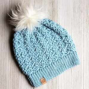 Crochet Beanie PATTERN Alison Slouchy Beanie Crochet Hat With Faux Fur ...