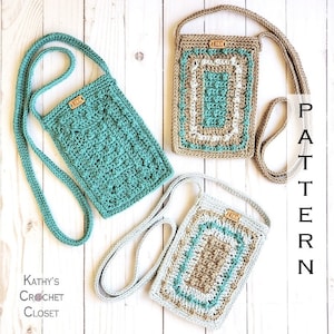 Crochet Mini Bag PATTERN - Sea Glass Mini Bag - DIY Crochet Bag - Crochet Cellphone Purse Pattern - Grandma Square Bag - Small Bag Pattern