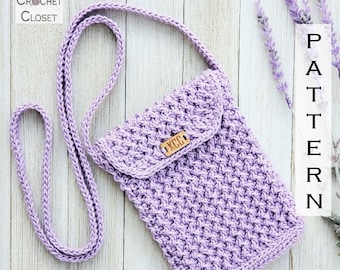Crochet Bag PATTERN -  Crooked Post Mini Bag - DIY Crochet Bag - Crochet Crossbody Bag Pattern - Small Bag Crochet Pattern Mini Bag Crochet