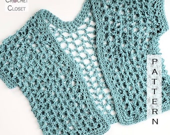 Crochet Shrug PATTERN - Quick Lattice Cardigan - Easy Shrug Pattern - Big Hook Crochet Pattern - Summer Crochet Sweater