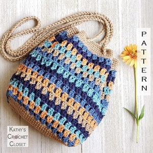 Crochet Bag PATTERN Summer Escape Bag DIY Crochet Bag Crossbody Bag Pattern Crochet Drawstring Bag Pattern DIY Crochet Purse image 1