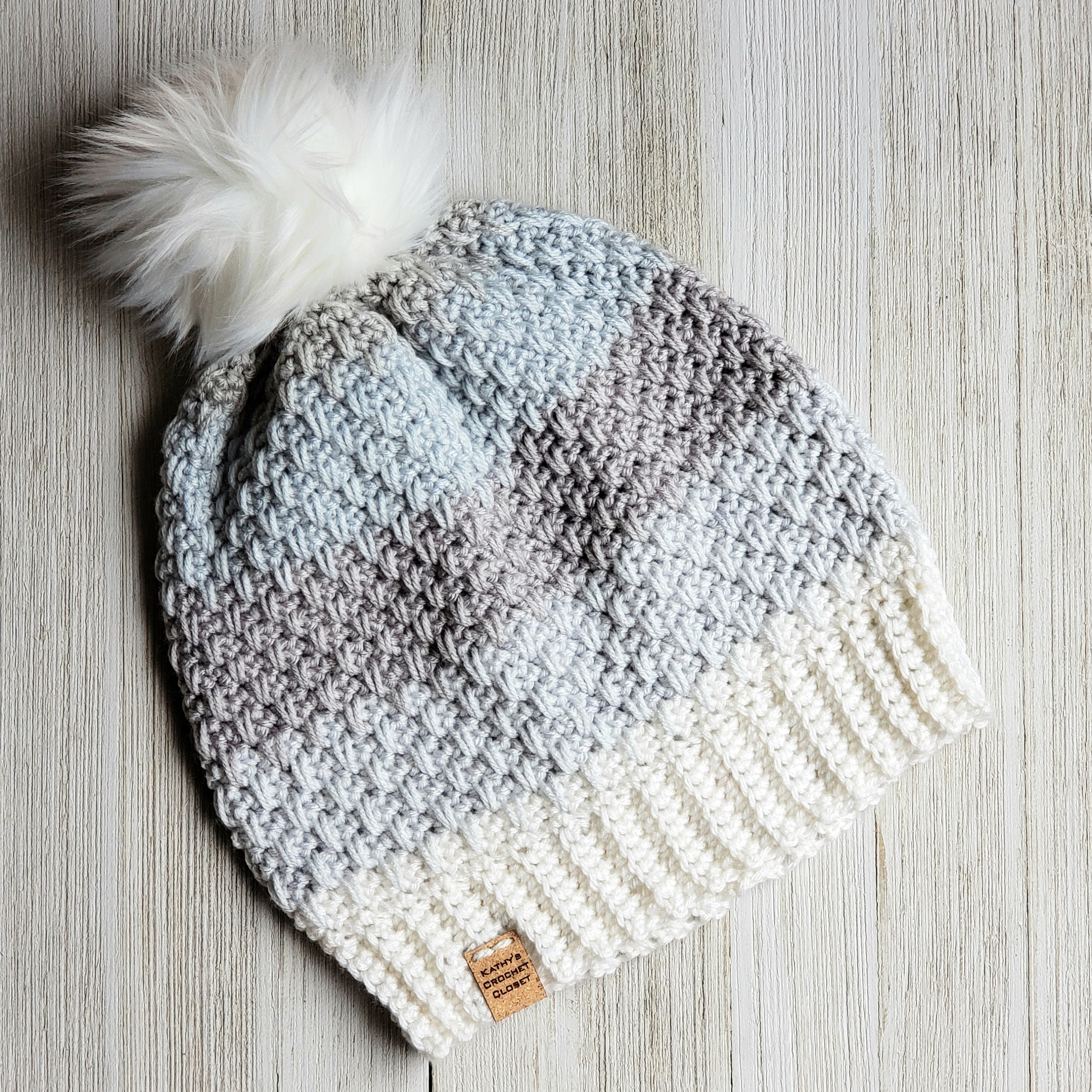 Spike Striped Beanie - DIY Crochet Women's Hat PATTERN (PDF Download) - Etsy, image size:3000x3000