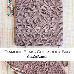 Crochet Bag PATTERN Diamond Peaks Crossbody Bag Boho Crochet Bag Pattern DIY Crochet Bag Crossbody Bag Pattern Overlay Crochet Bag image 6