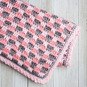 Crochet Baby Blanket Pattern Checks Please Baby Blanket | Etsy