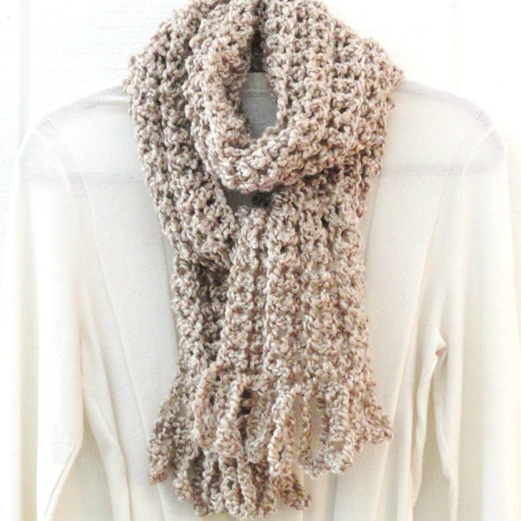 Crochet Scarf PATTERN - Long Scarf With Loopy Fringe Pattern