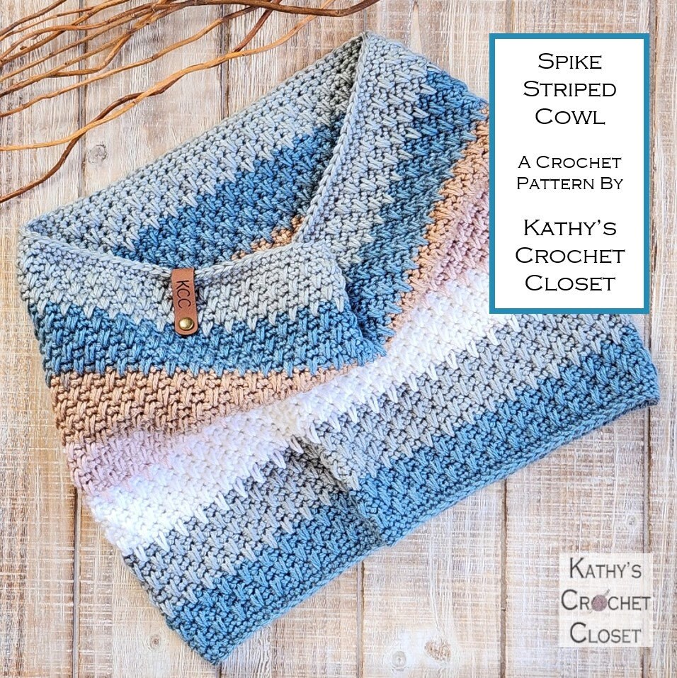 Spike Striped Cowl - DIY Crochet Circle Scarf Yarn Cake PATTERN (PDF ...