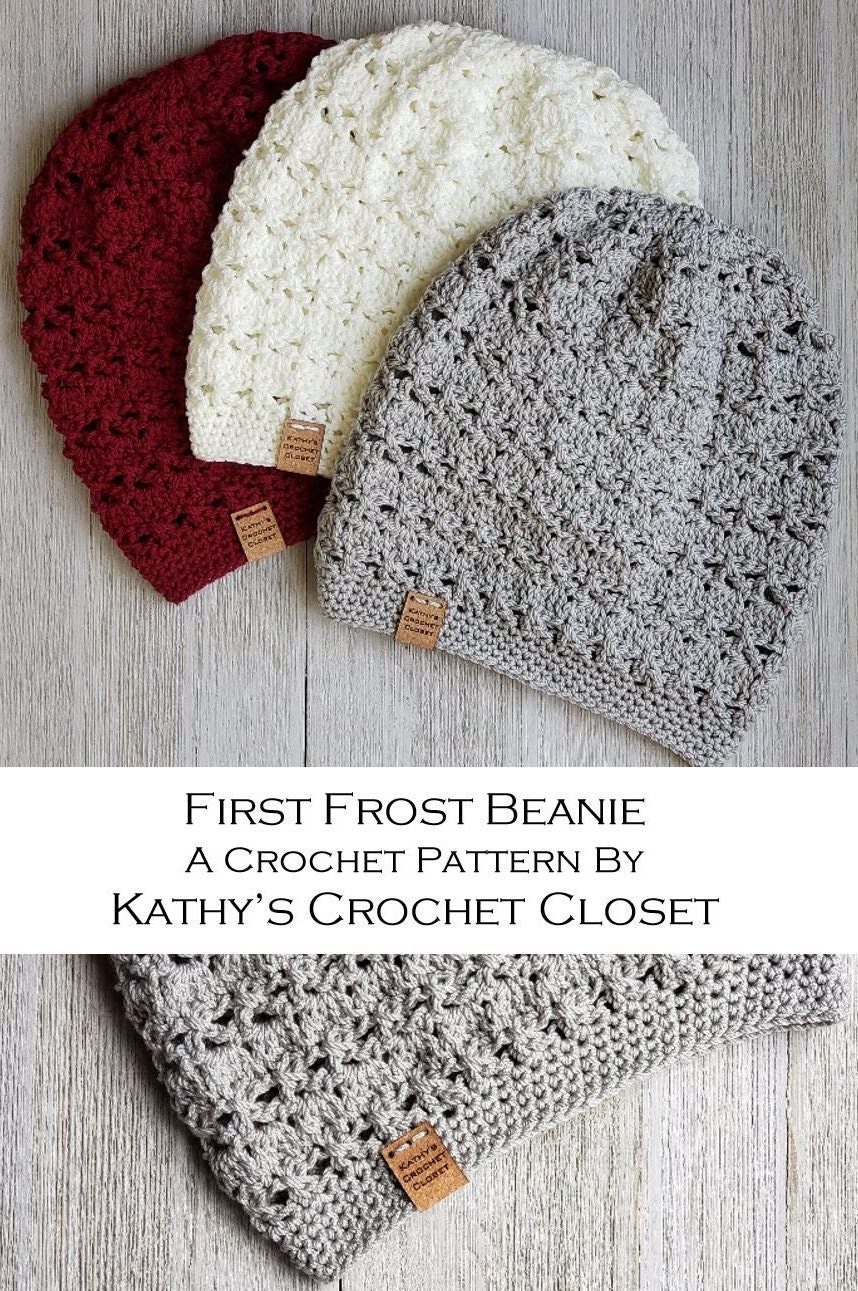 Crochet Hat PATTERN First Frost Beanie 