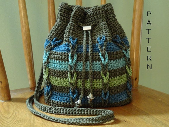 Crochet PATTERN Chain Stripe Drawstring Bag DIY Crossbody Bag | Etsy