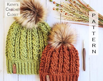 Eternal Cable Hat Pdf Crochet Pattern ( Adult Size ) - Etsy