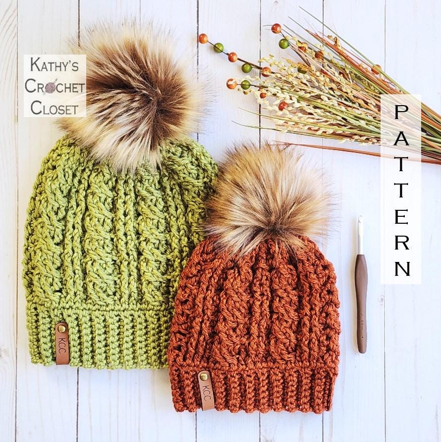 Crochet Beanie PATTERN - Karen Cable Beanie - DIY Crochet
