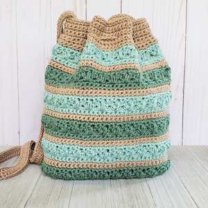 Crochet Bag PATTERN Succulent Drawstring Bag DIY Crochet Bag Crochet Crossbody Bag Pattern Crochet Drawstring Bag Pattern image 6