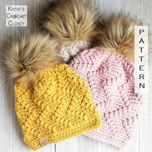 Crochet Hat PATTERN - Zigzag Beanie - Mommy and Me Hats - Winter Hat Pattern- Womens Child Toddler Hat Pattern - Crochet Beanie Pattern
