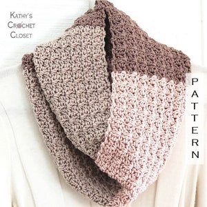 Crochet Scarf PATTERN - Color Block Infinity Scarf - DIY Infinity Scarf - Crochet Infinity Scarf Pattern - Crochet Circle Scarf