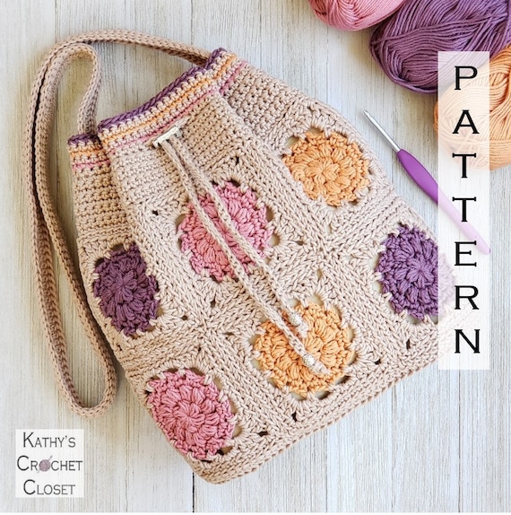 Crochet drawstring store bag pattern
