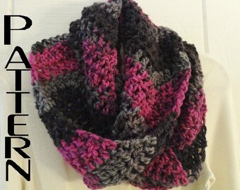 Crochet Chevron Infinity Scarf PATTERN Quick Circle Loop Eternity Scarf