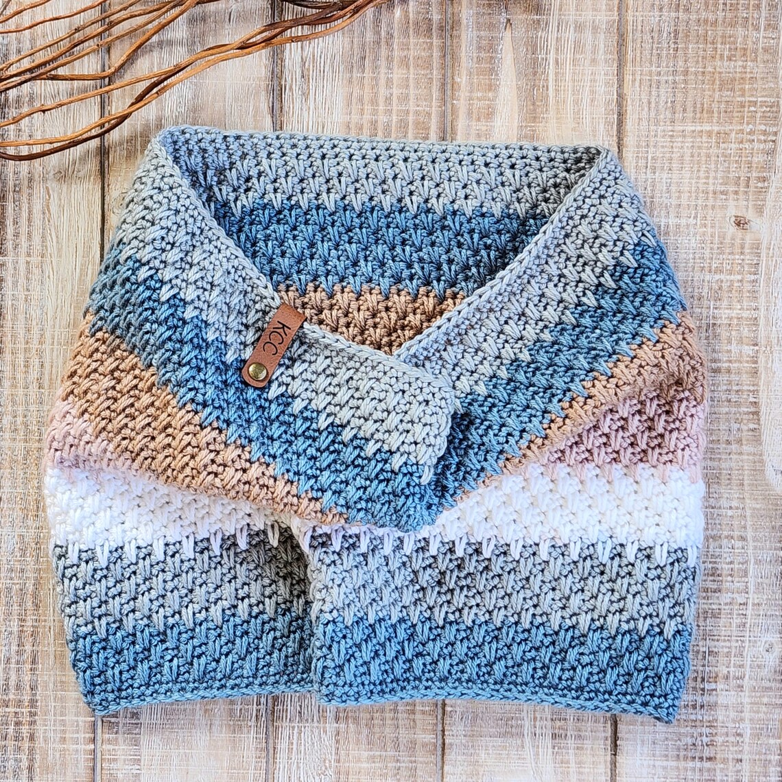 Spike Striped Cowl - DIY Crochet Circle Scarf Yarn Cake PATTERN (PDF ...